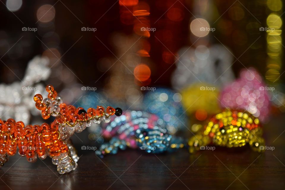 animals figured from bead close up background, art and craft hobbies