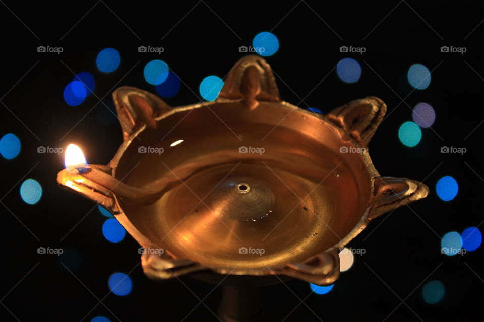 lightening diya during festival time