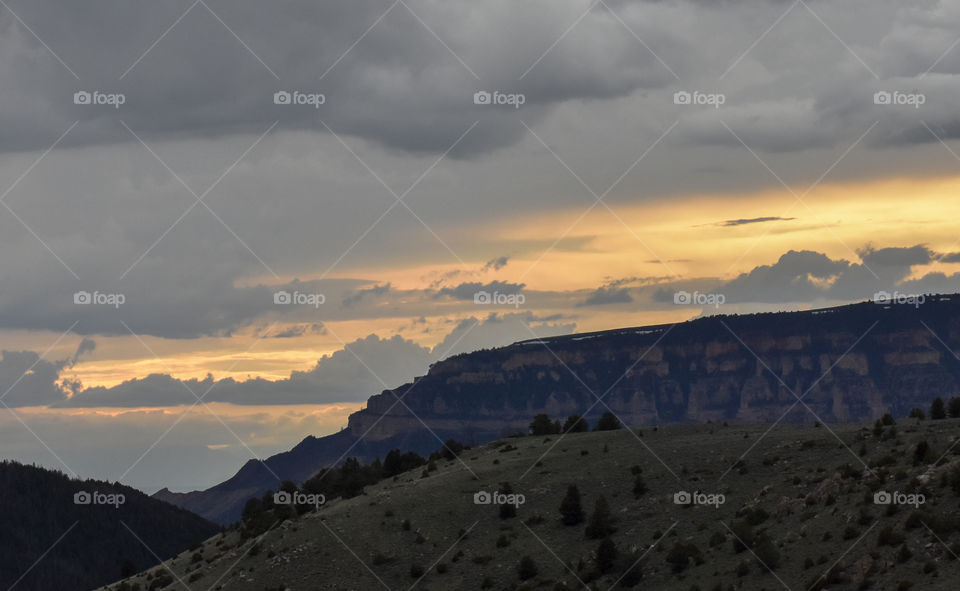 mountain sunset in Wyoming