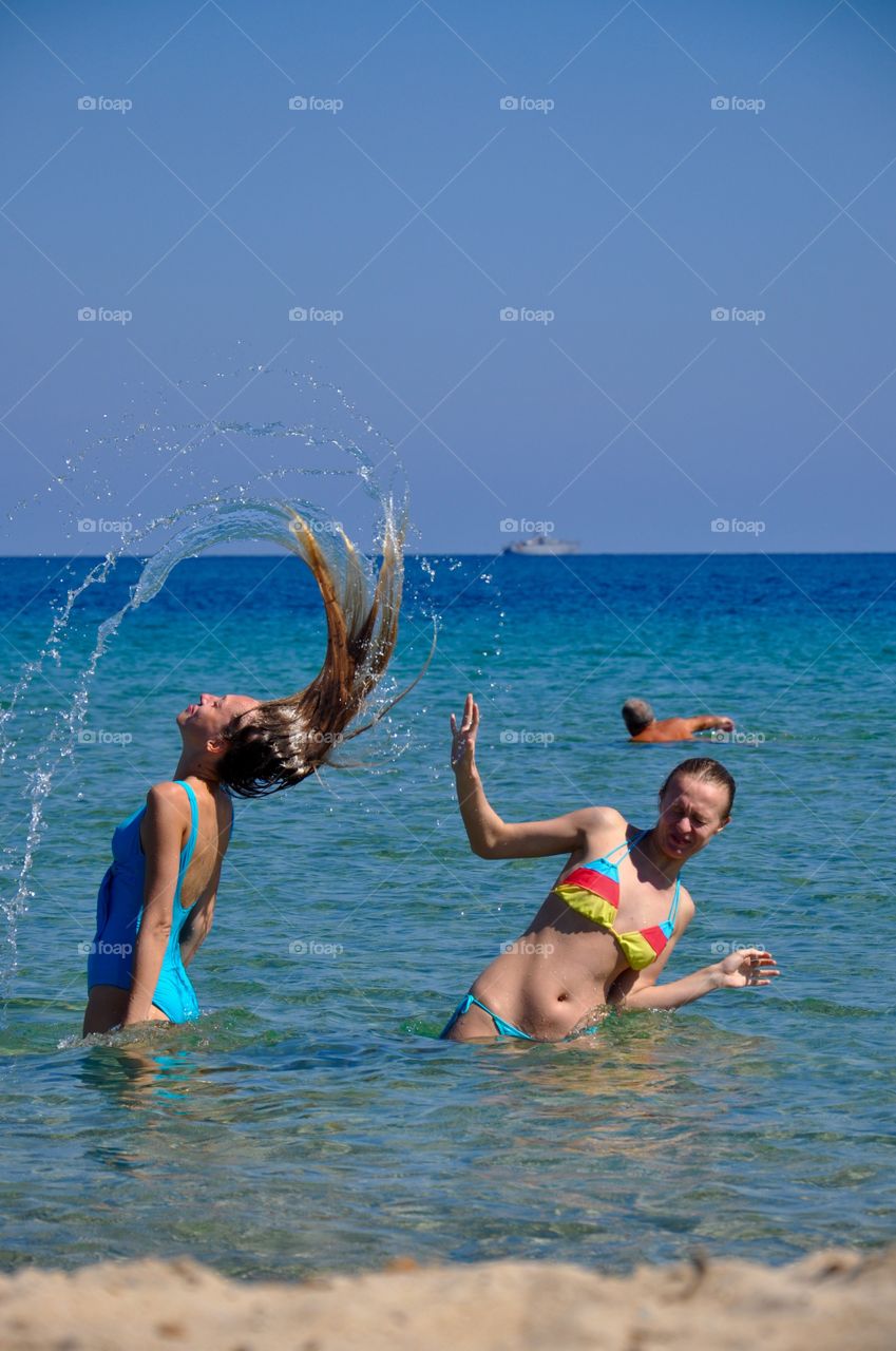 Having fun on Sardinia island Mediterranean Sea 