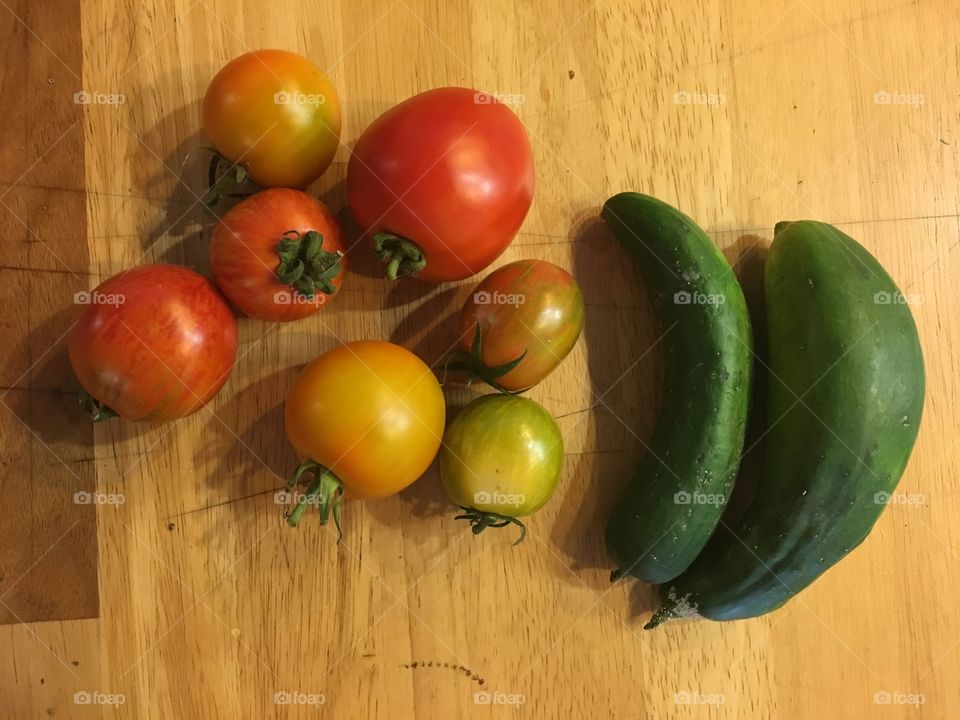 Tomatoes and cucumber 