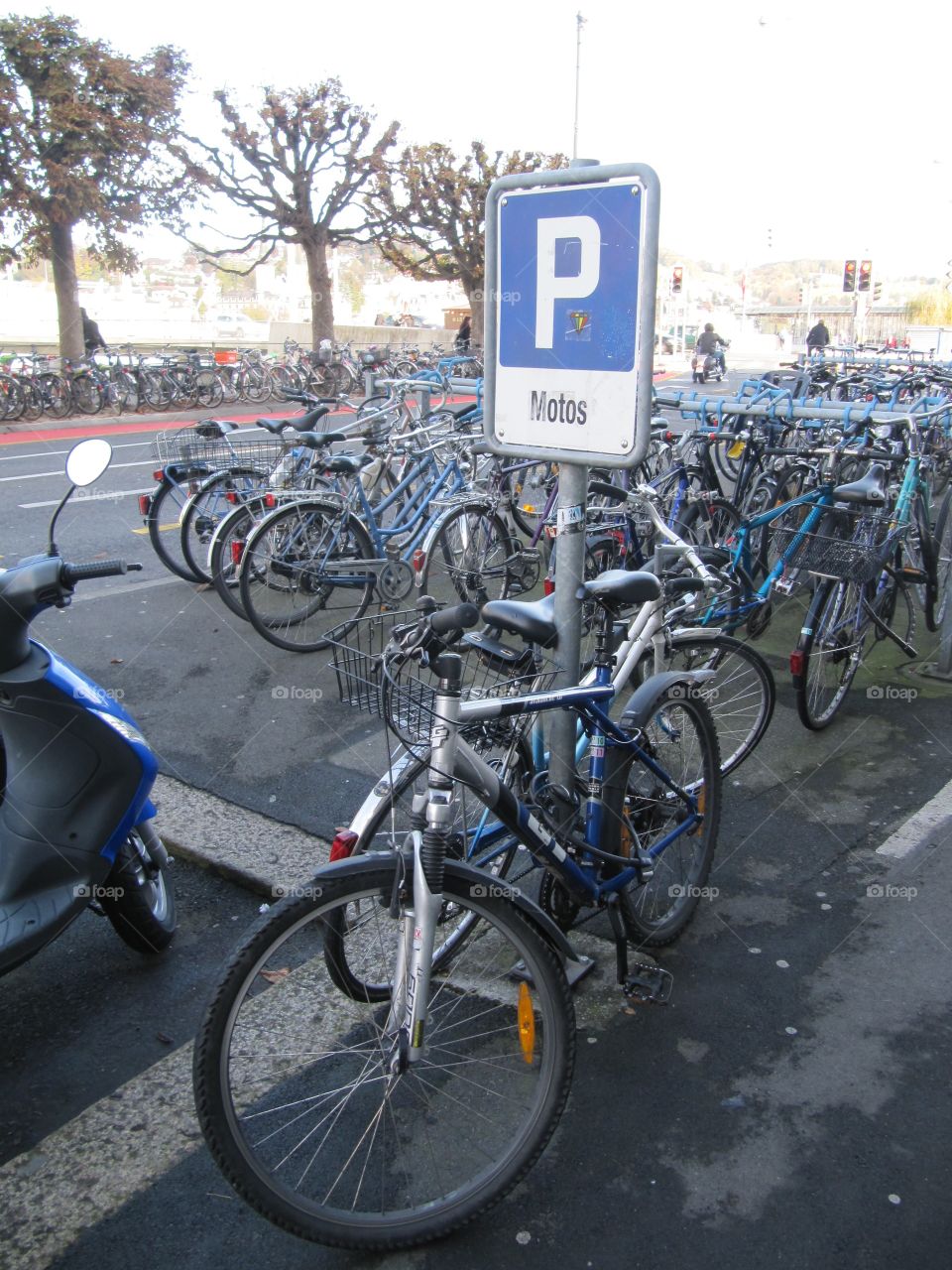 bicycles. bicycle parking lot