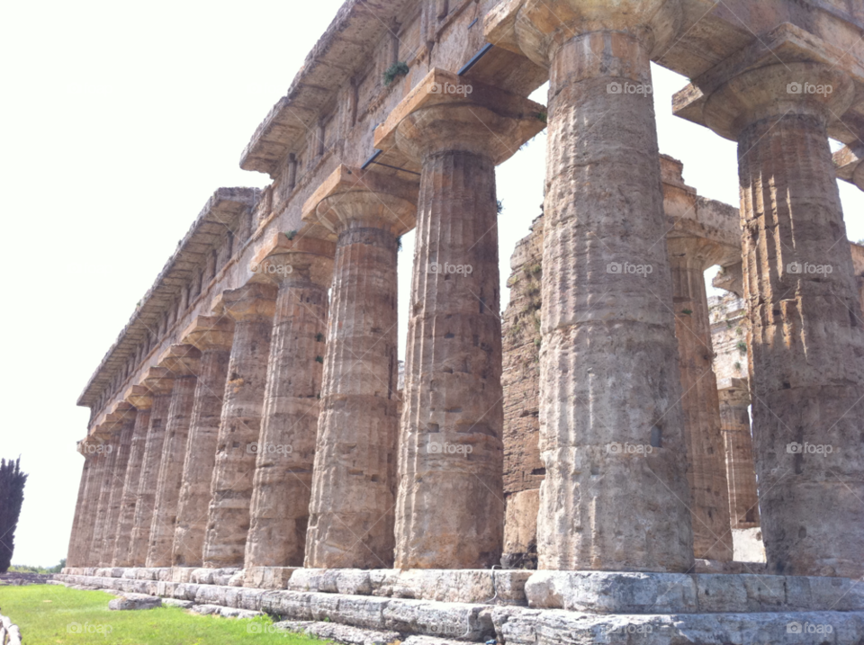 italy ruins pillars paestum by bobmca1