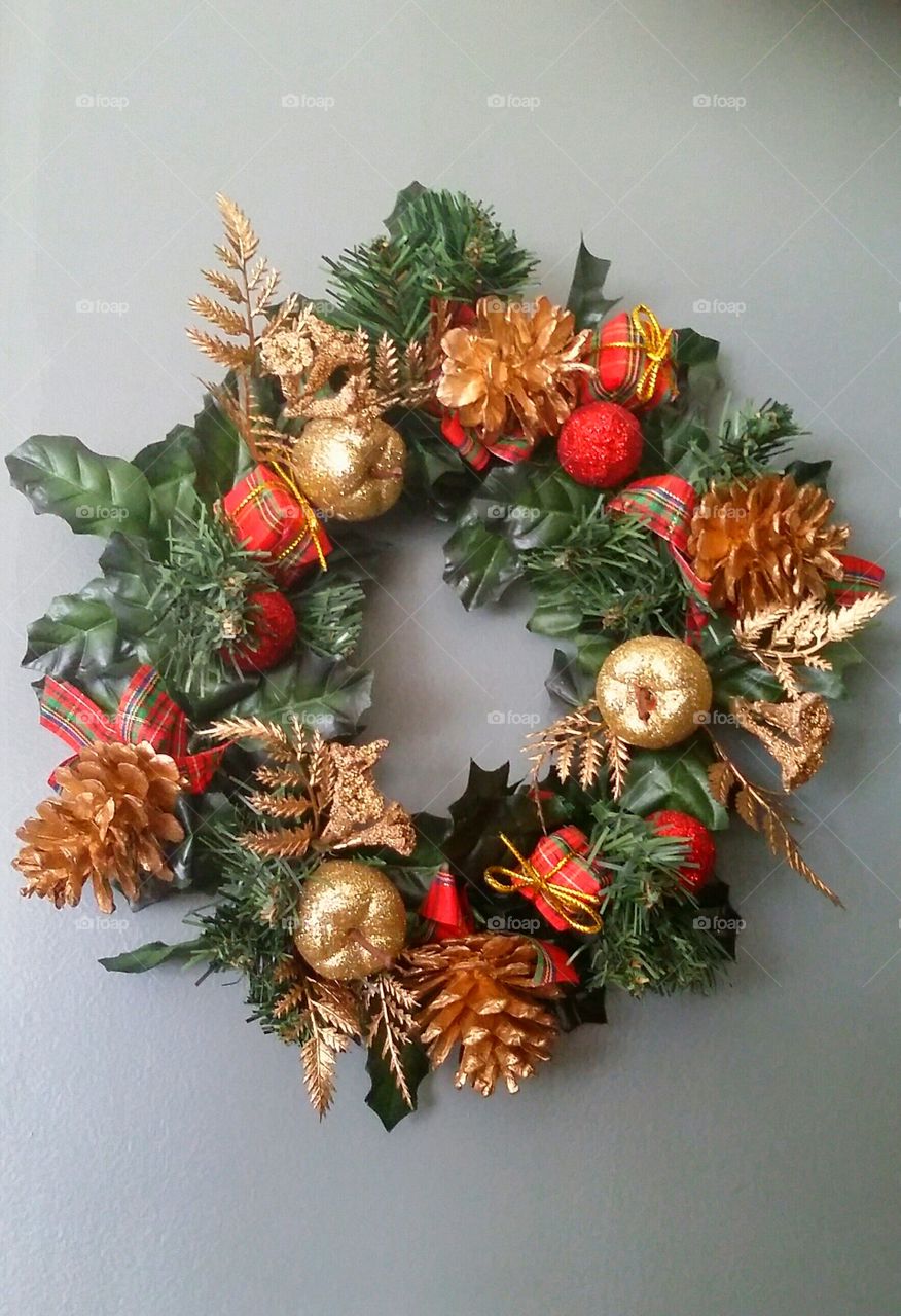 Decorated wreath, Christmas Ornament
