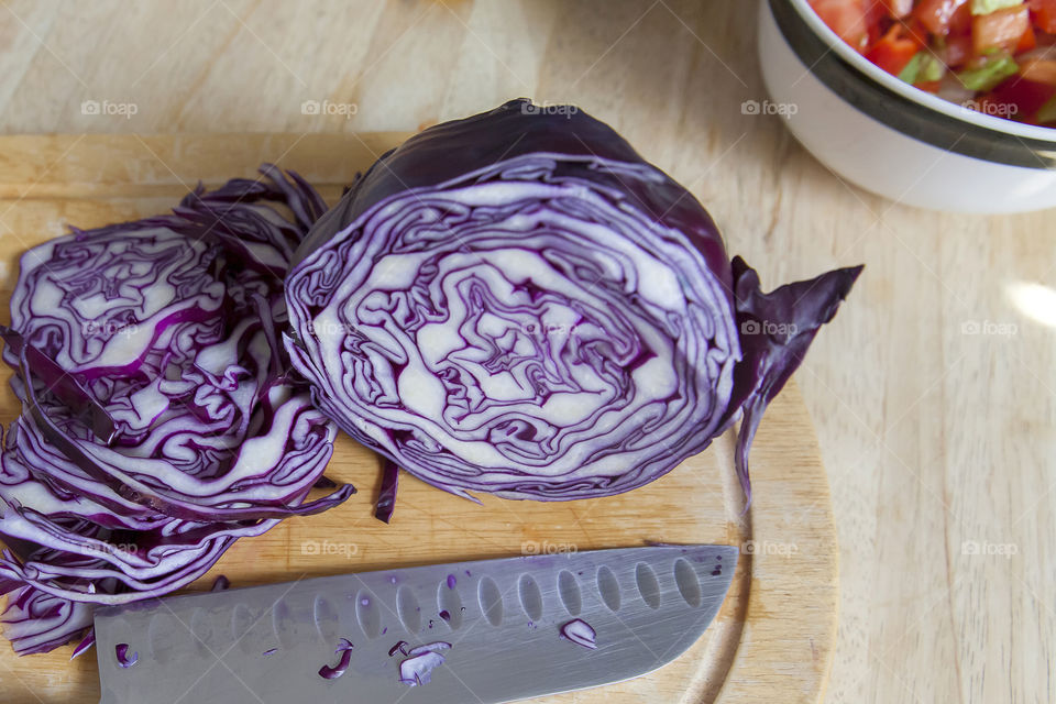 Preparing salad