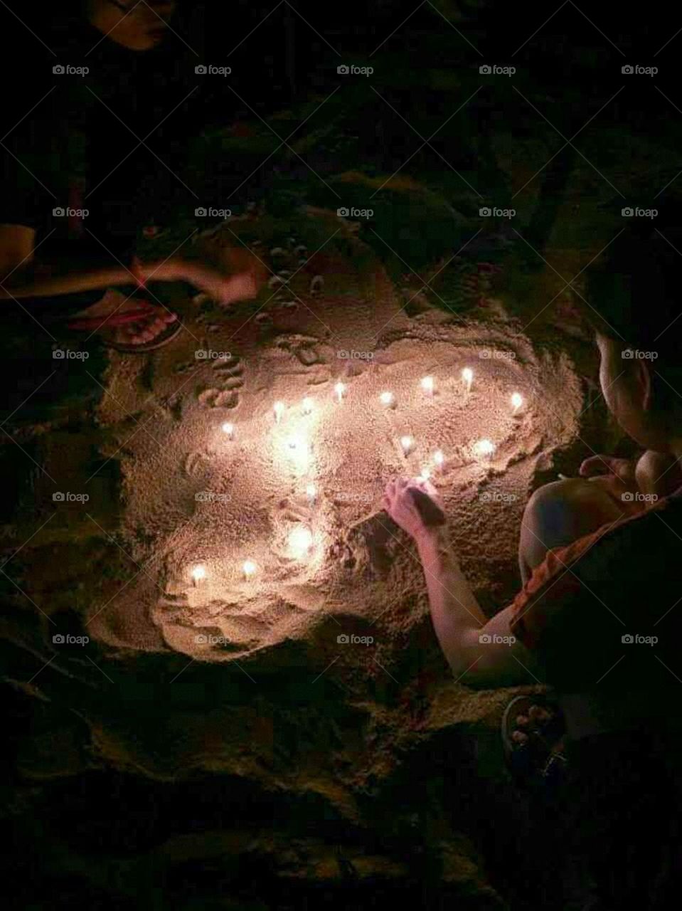 When we are on the beach, we light candles and play with fireworks