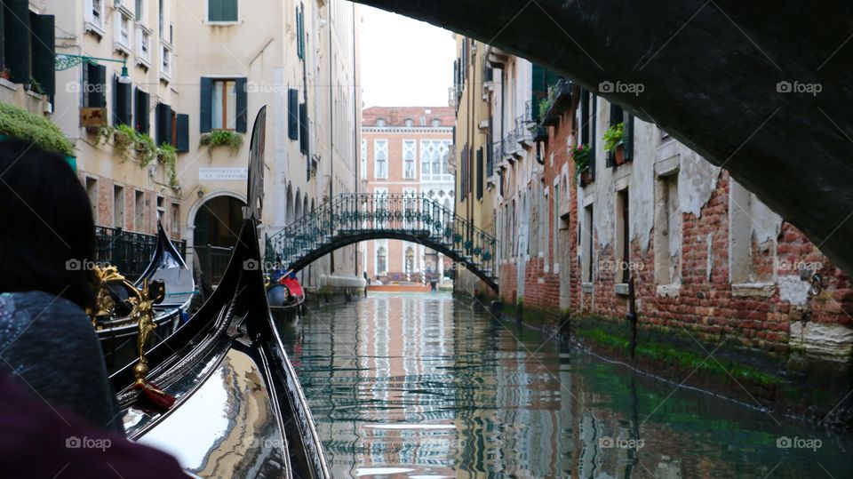 My point of view from a gandola ride down a Venice canal
