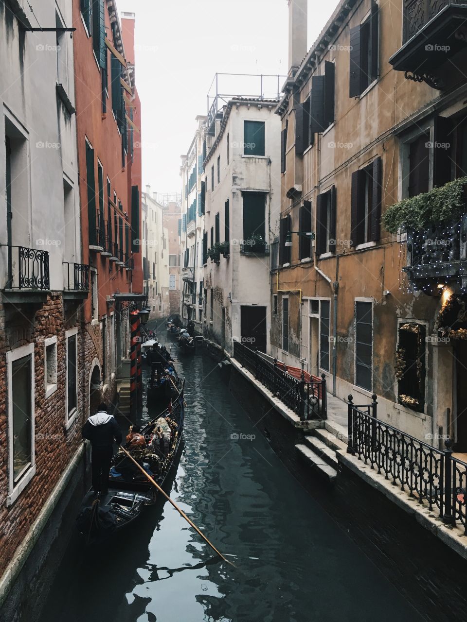  Gondolas on the Venetian Canal