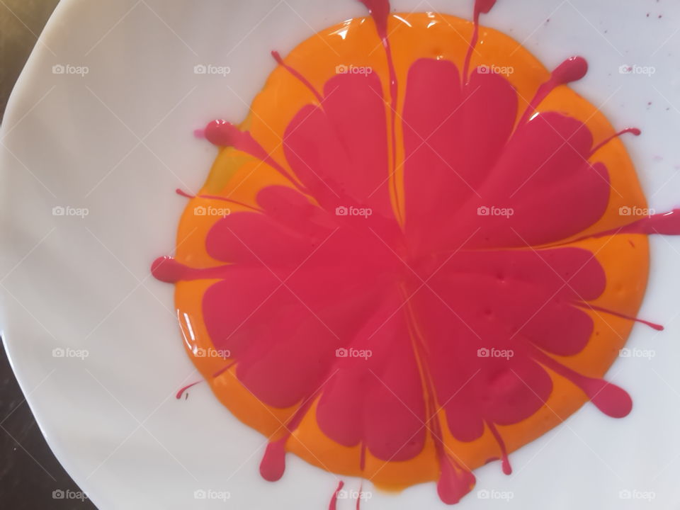 water paint in a plate