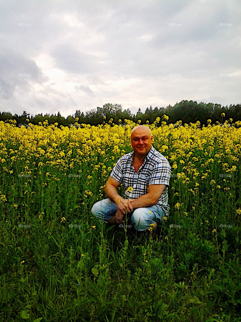 Man in the yellows field! 