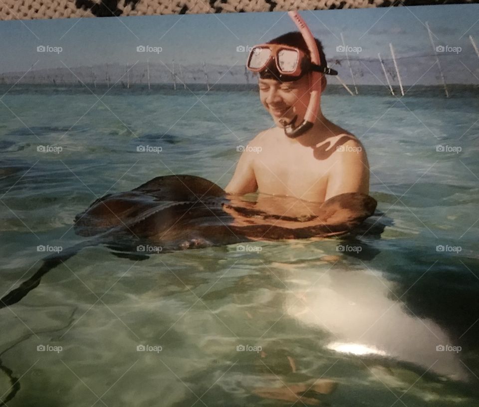 Pure joy, holding a sting ray in the Bahamas. We went swimming with the stingrays at Sting Ray City, Bahamas. We had the best experience!