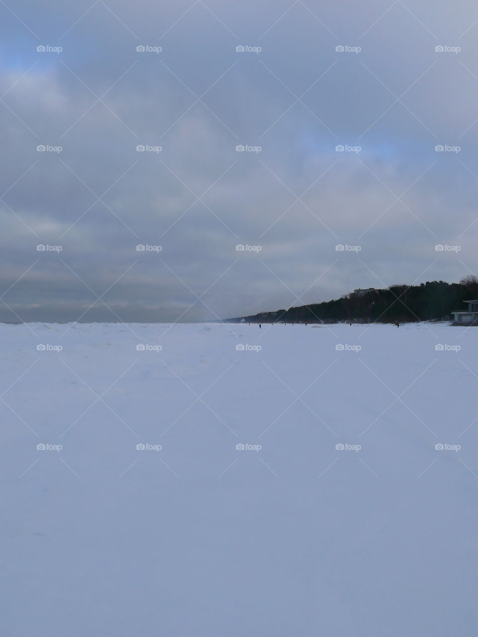 Tranquil winter scene in Jūrmala, Latvia.