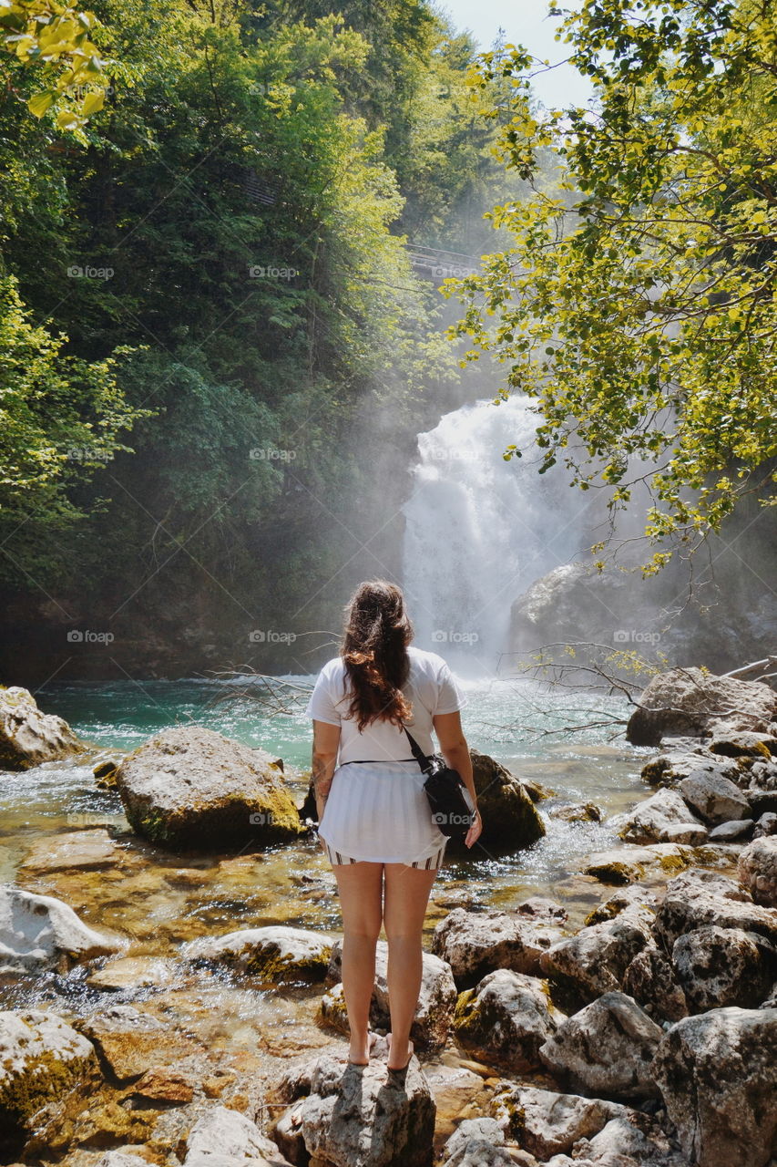 The beautiful Triglav Park waterfall.