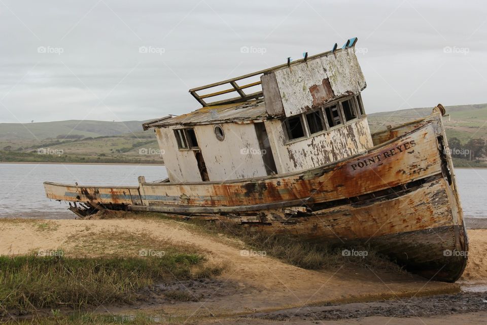 Water, Sea, No Person, Boat, Abandoned