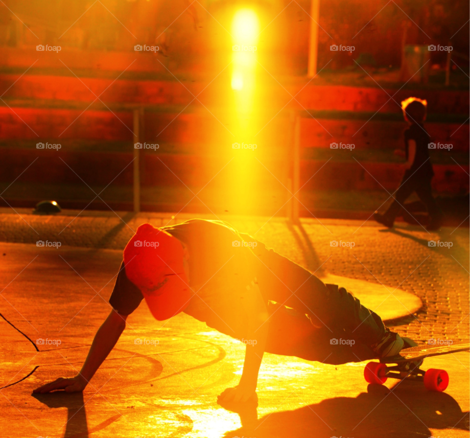 sunset skateboard sunlight longboard by lightanddrawing