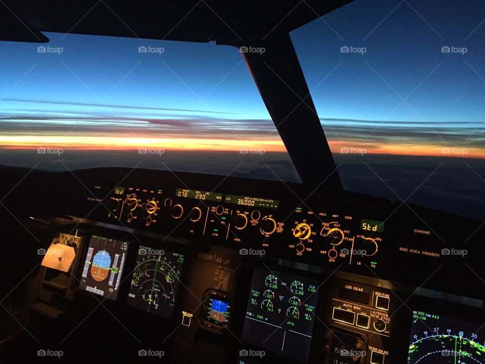 Sunset at FL350
