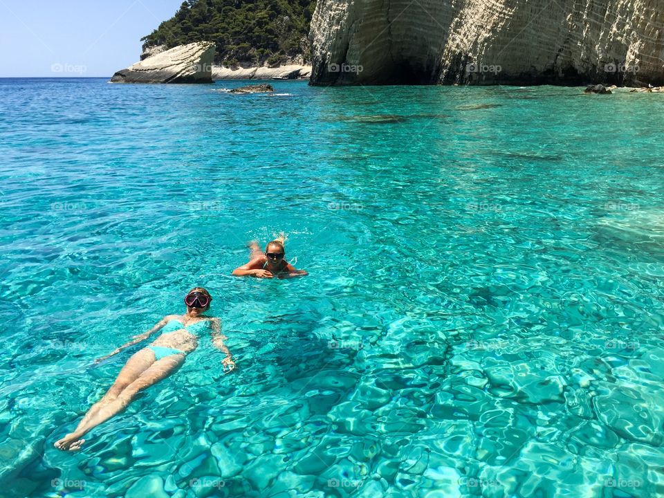 Swimming in crustal clear waters of Zakynthos 