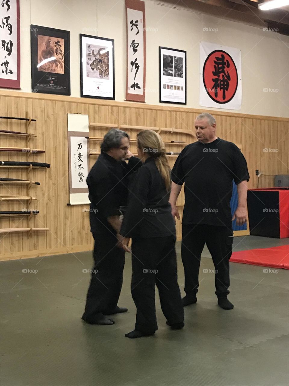 Bujinkan martial arts training at the dojo.