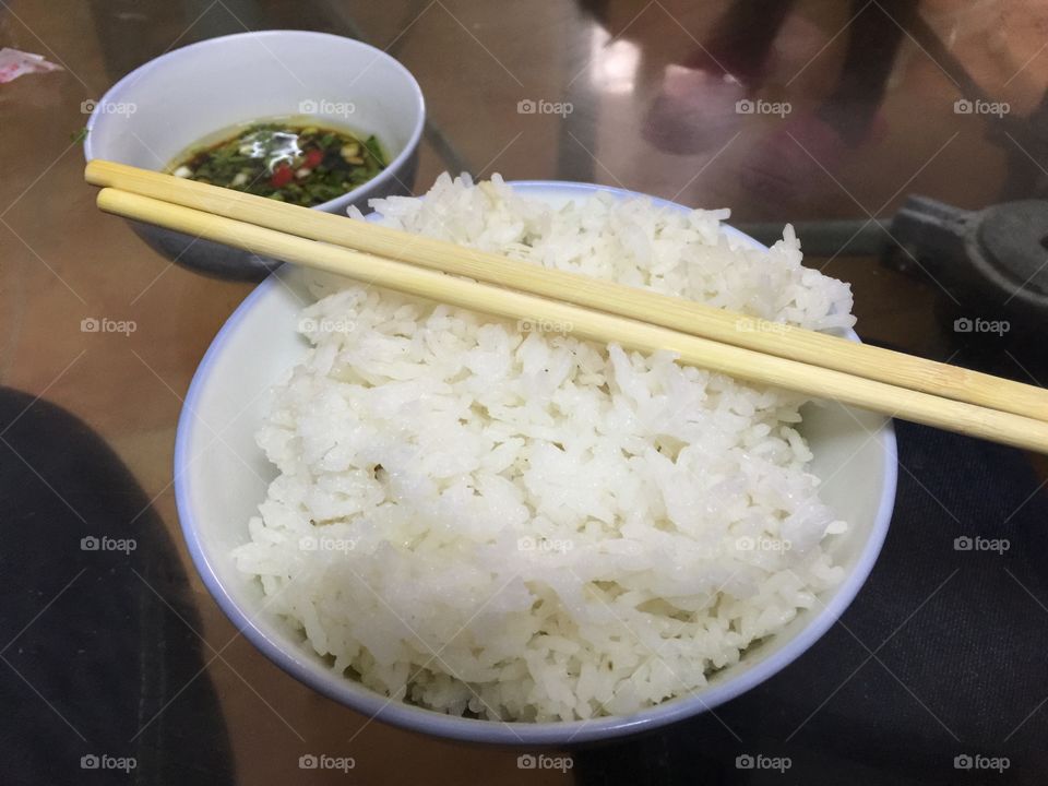 chinese rice with sticks