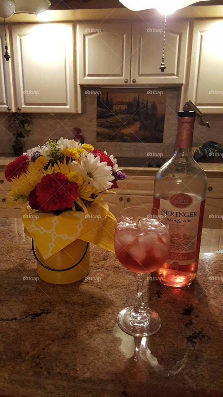 Wine and Flowers