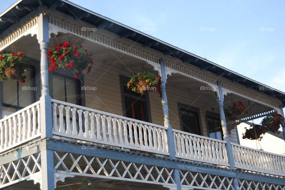 Balcony porch with flowers