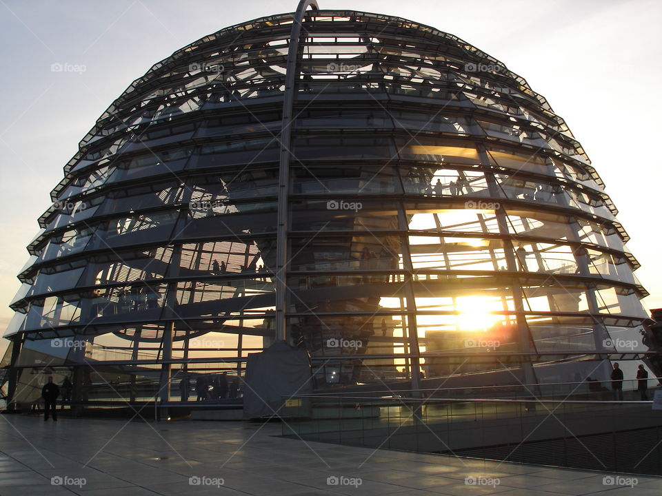 Sunset in the Reichstag Dome.