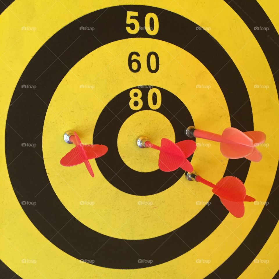 Dart board with arrows. Target and goal for business