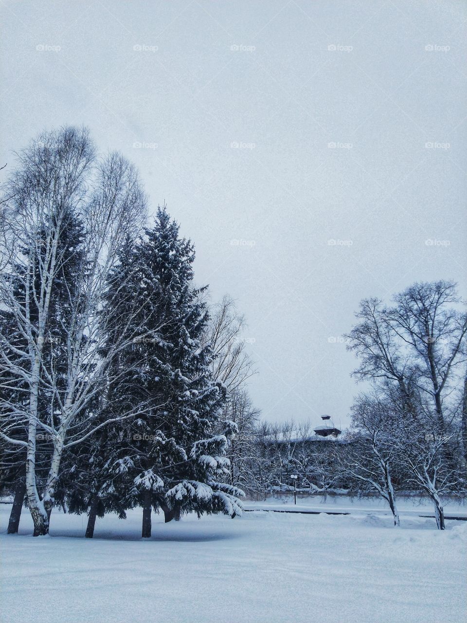 winter. Russia. Siberia. beautiful Square.