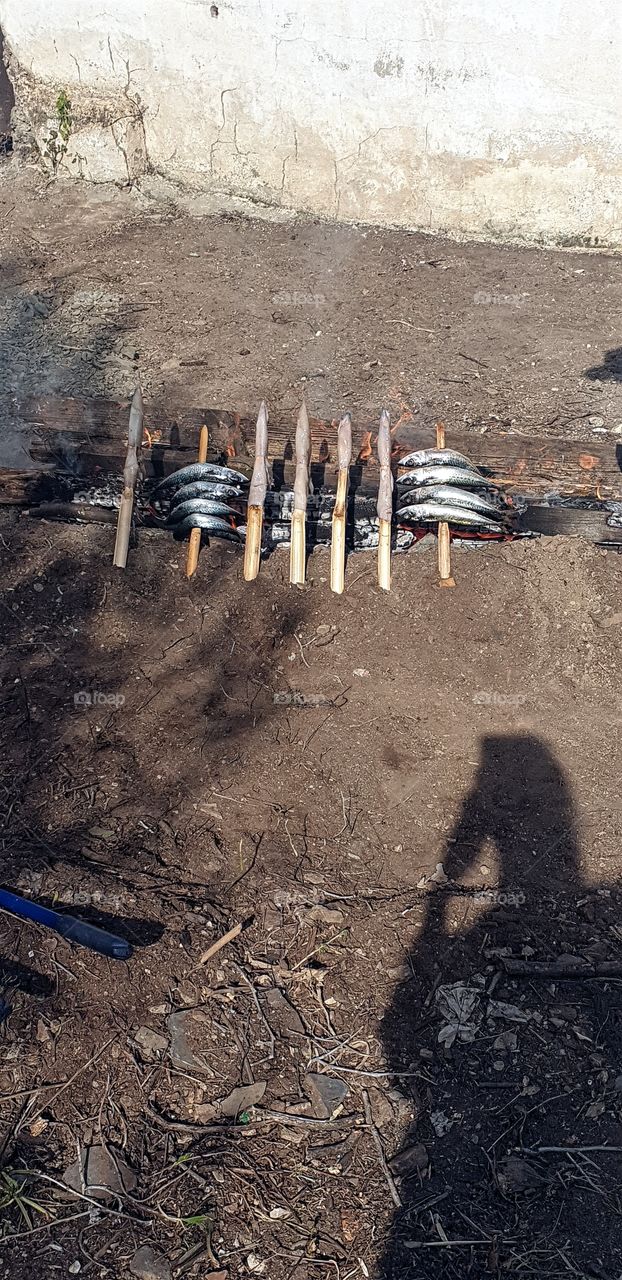 barbecue, fish, fire,