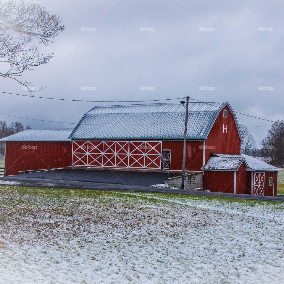Red Barn in the snow