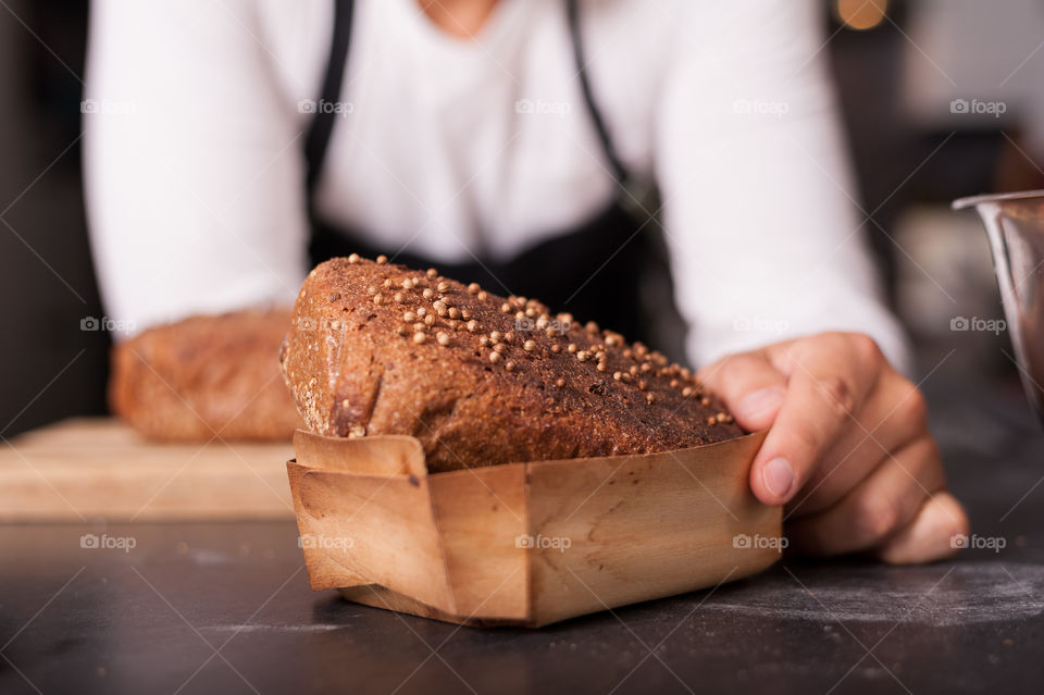 Tasty loaf of wholegrain bread. Passion for the artisan home baking.