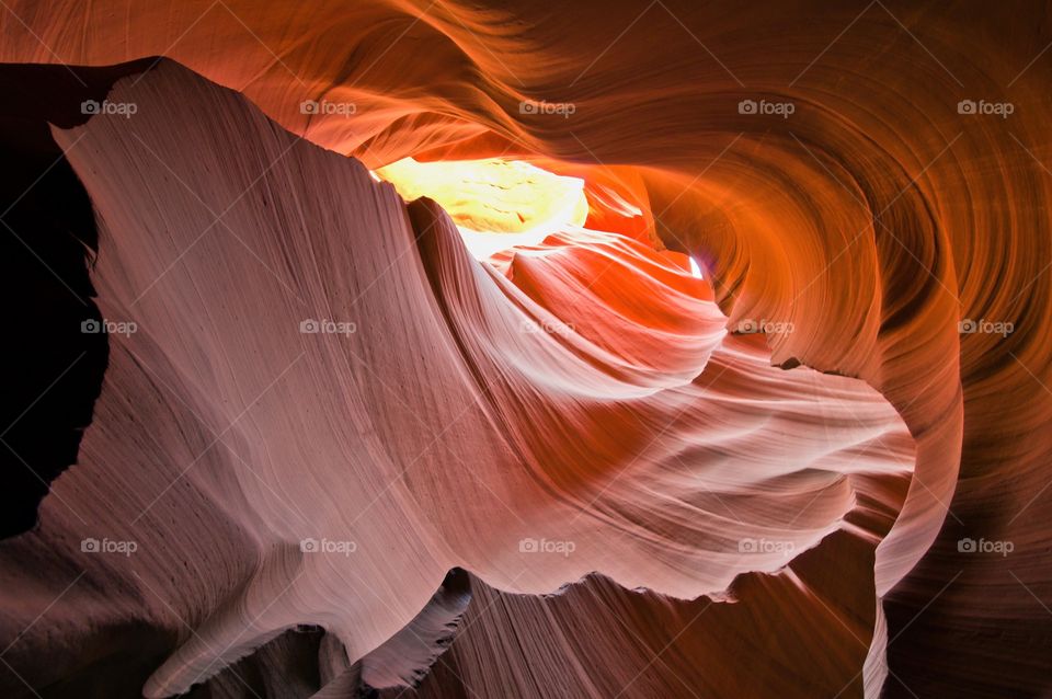 Sunlight through antilope canyon