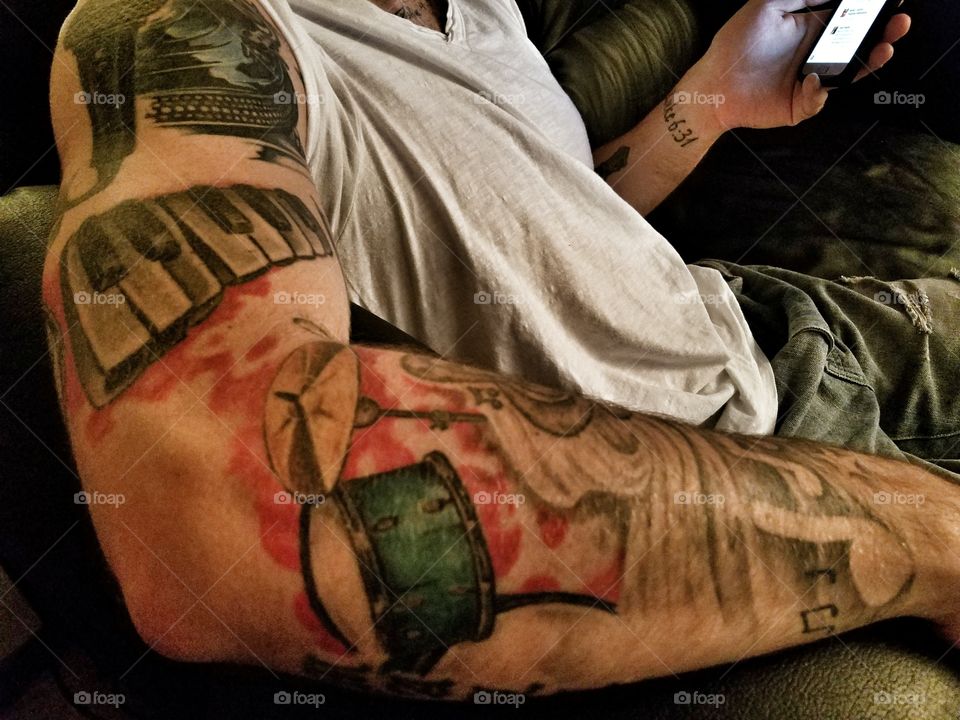 My best friend, hanging out on a Saturday night.