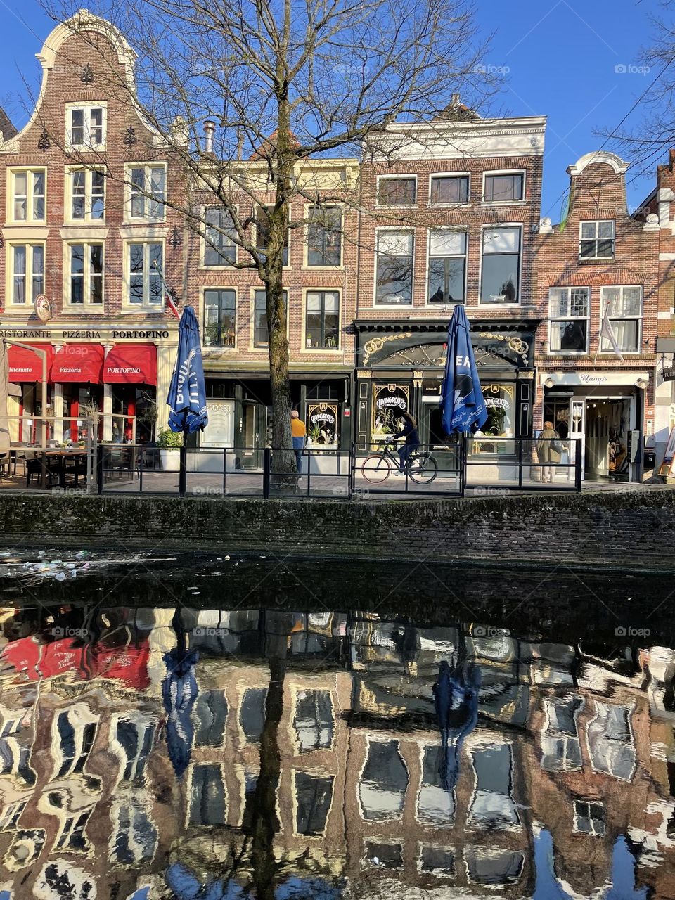 Canal showing colourful reflection in the water 