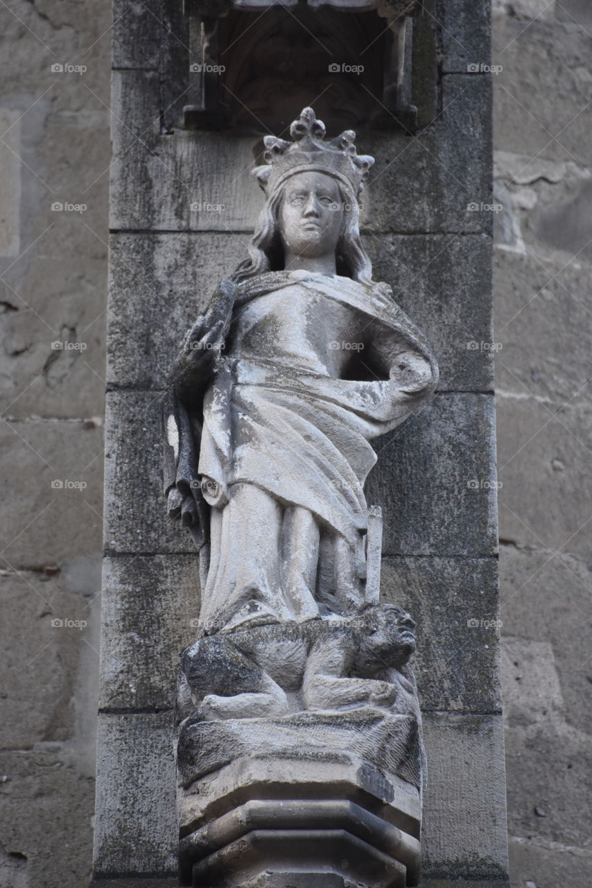 Black Church, Biserica Neagra, gothic saint statue detail