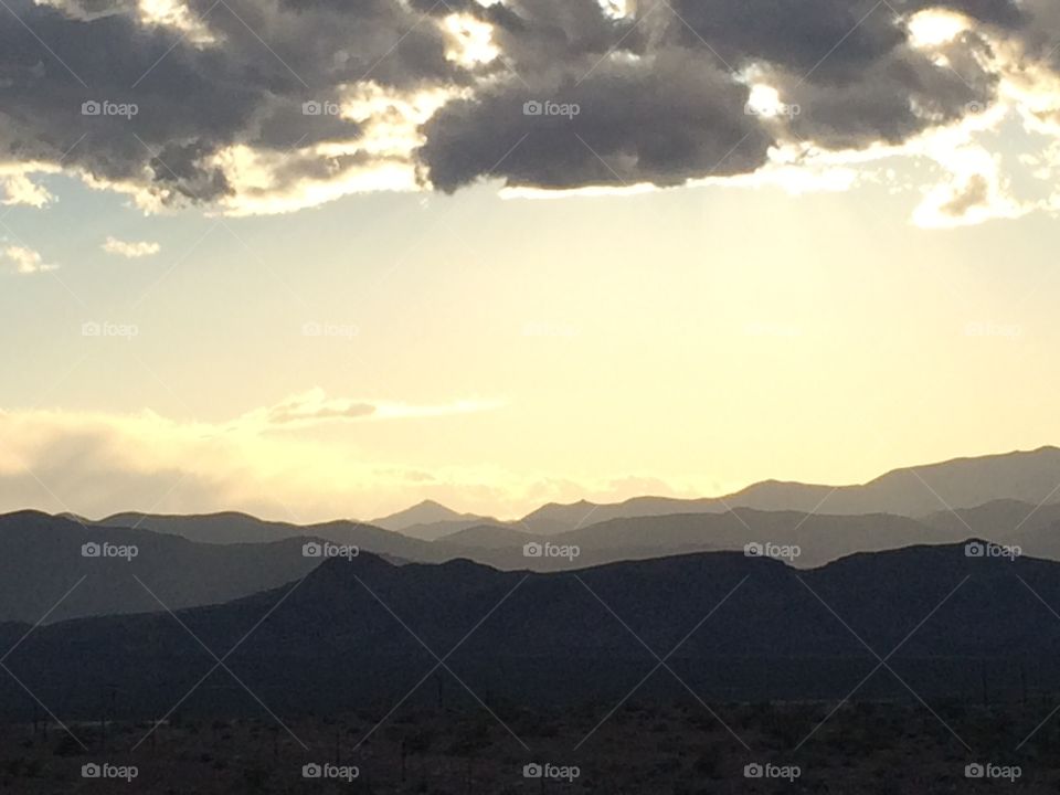 Skyscape over Mountains near Las Vegas, Nevada, USA