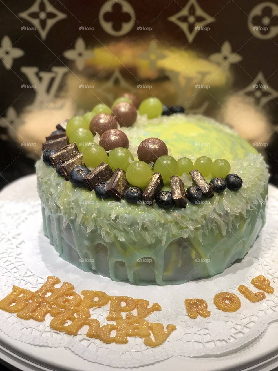 Grüne Spiegelglasur Torte 