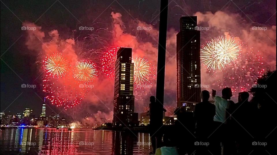 This year I was able to photograph the “July 4th Macy’s fireworks” from even closer than previously in 2021. They were launched from the same place on the “East River” but we gathered on a dock closer to it. 2022. Hypnotic Productions