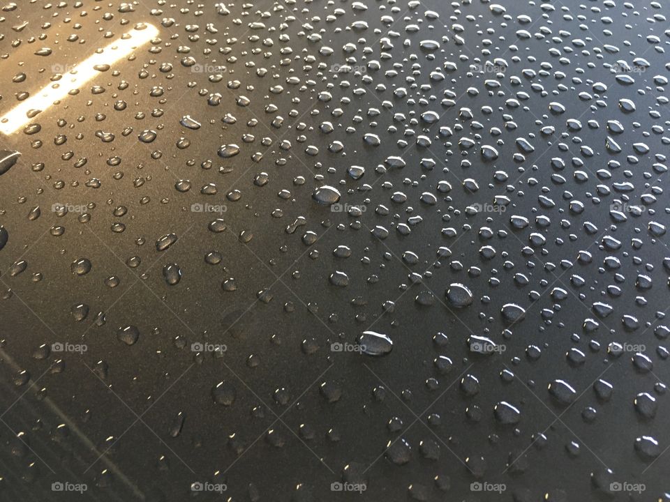 Raindrops on car