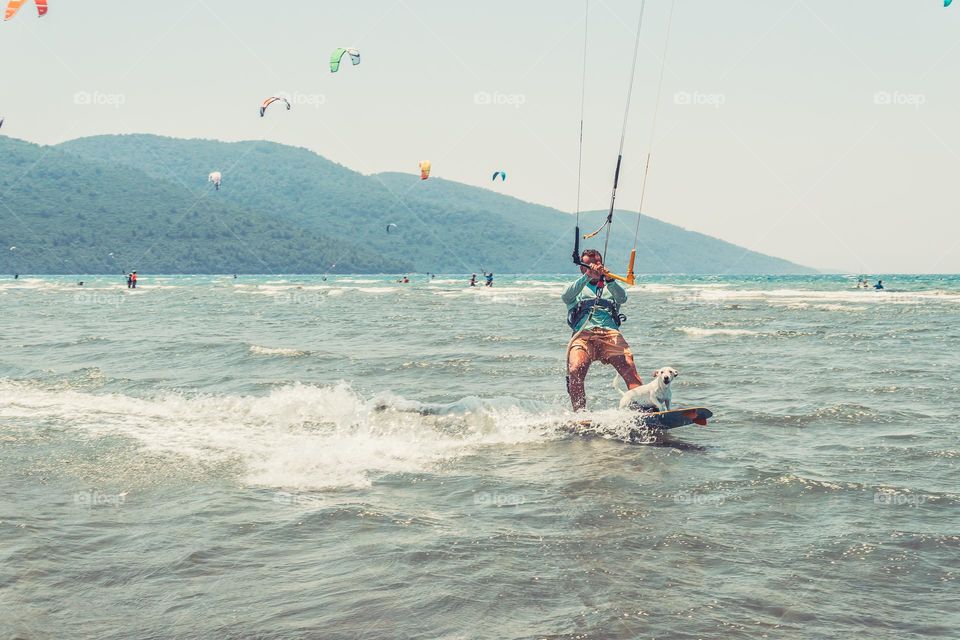 two windsurfers