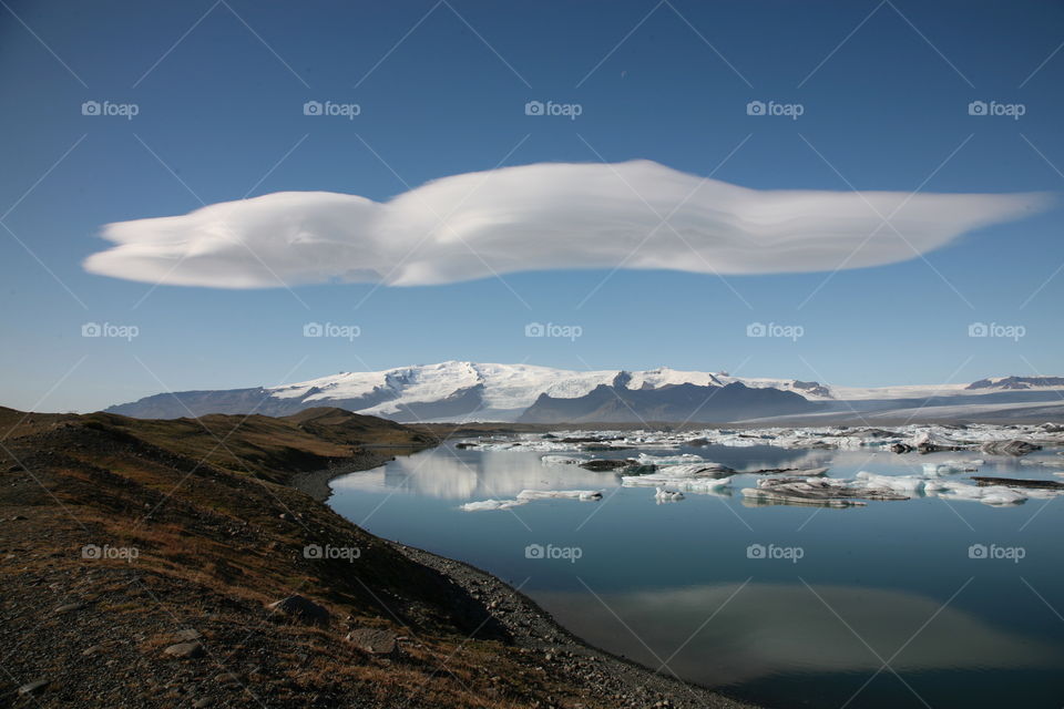 Jökulsárlón, a large glacial lake in Iceland