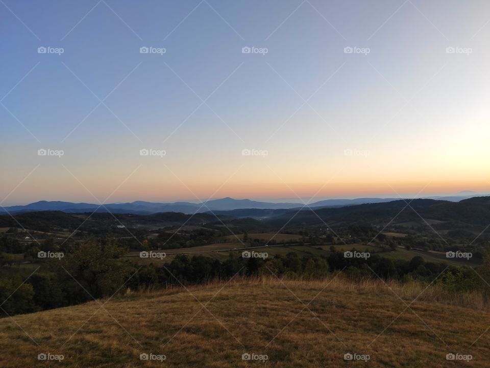 Sunset at mountain Rudnik Serbia