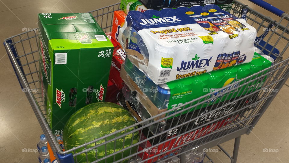 groceries in cart