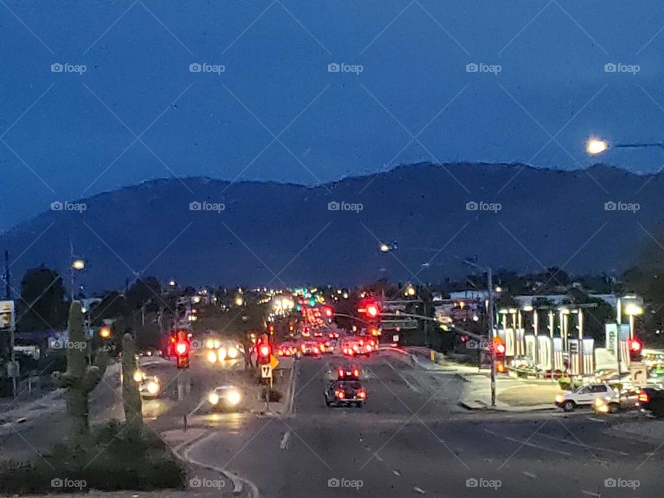 all kinds of traffic moving for the holiday season, roads are busy. hustle and bustle of Christmas