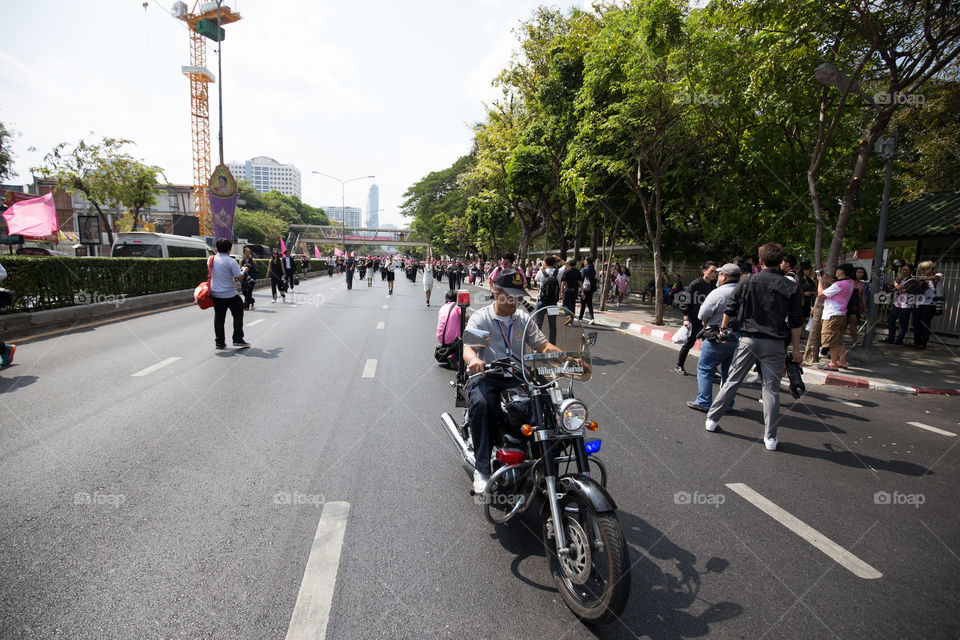 Drum major parade motorcycle 