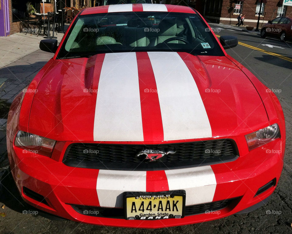 red white mustang stripes by delvec