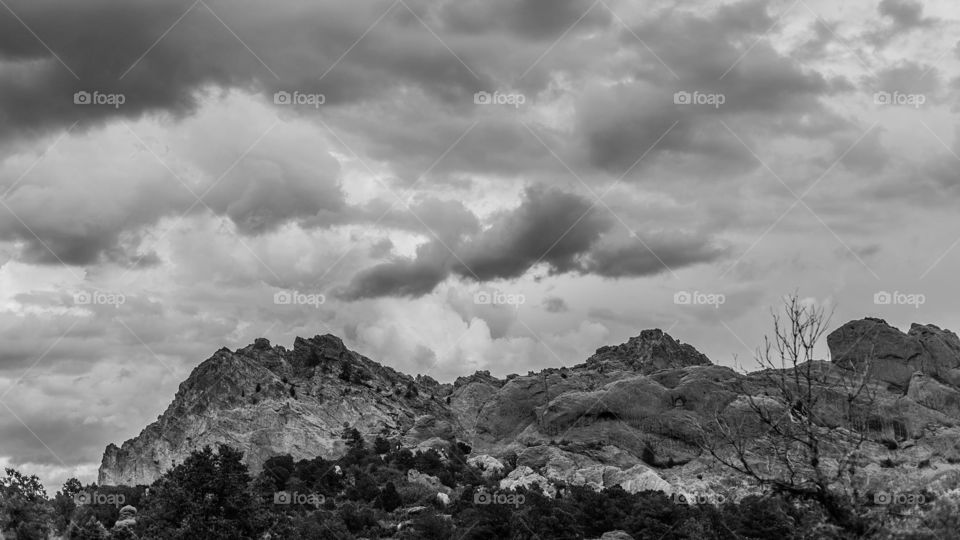 Red Rocks in Monochrome. Taken in Garden of the Gods in Colorado Springs