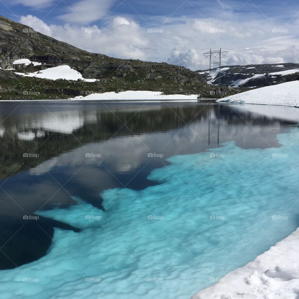Reflection of mountain in lake