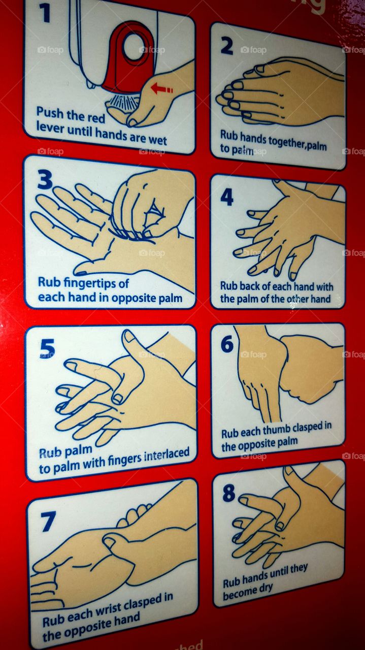 instructions to wash hands