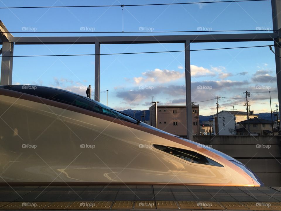 Japanese Bullet train at the station